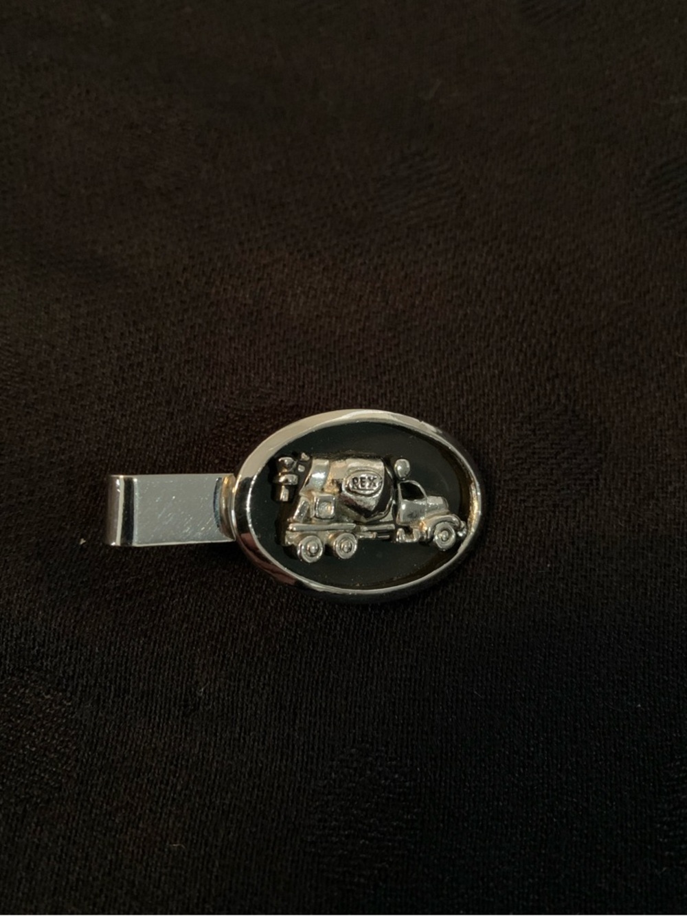 Men's Rex Silver Truck Tie Clip - Black Accent